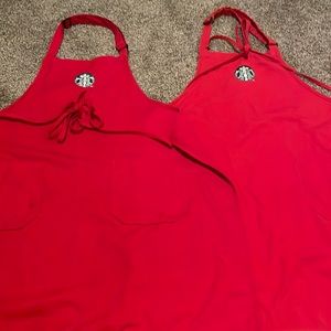 Red Starbucks Aprons with fleece Starbucks women’s Jacket